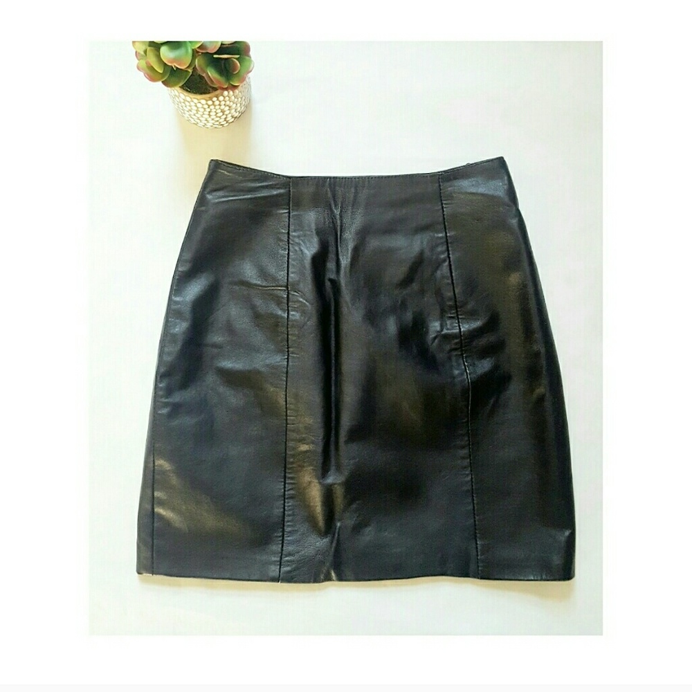 Leather Limited Black mini skirt size 12